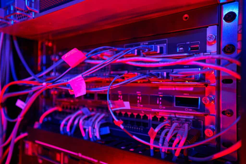 Picture of different wires in multiple rows in cloud